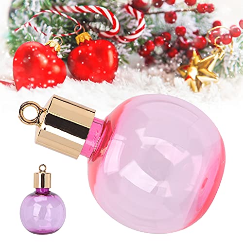 75ml Fillable Plastic Christmas Ornament Balls - DIY Shatterproof Hollow Hanging Baubles for Tree Decor (Pink & Gold) | Handmade Holiday Crafts, Party & Home Decoration