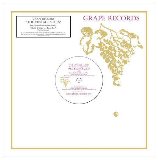 Blue Dreams Music Brings Us Together 12 Grape Records VINTAGE 001 - Perfect for Vinyl Collectors & Music Lovers
