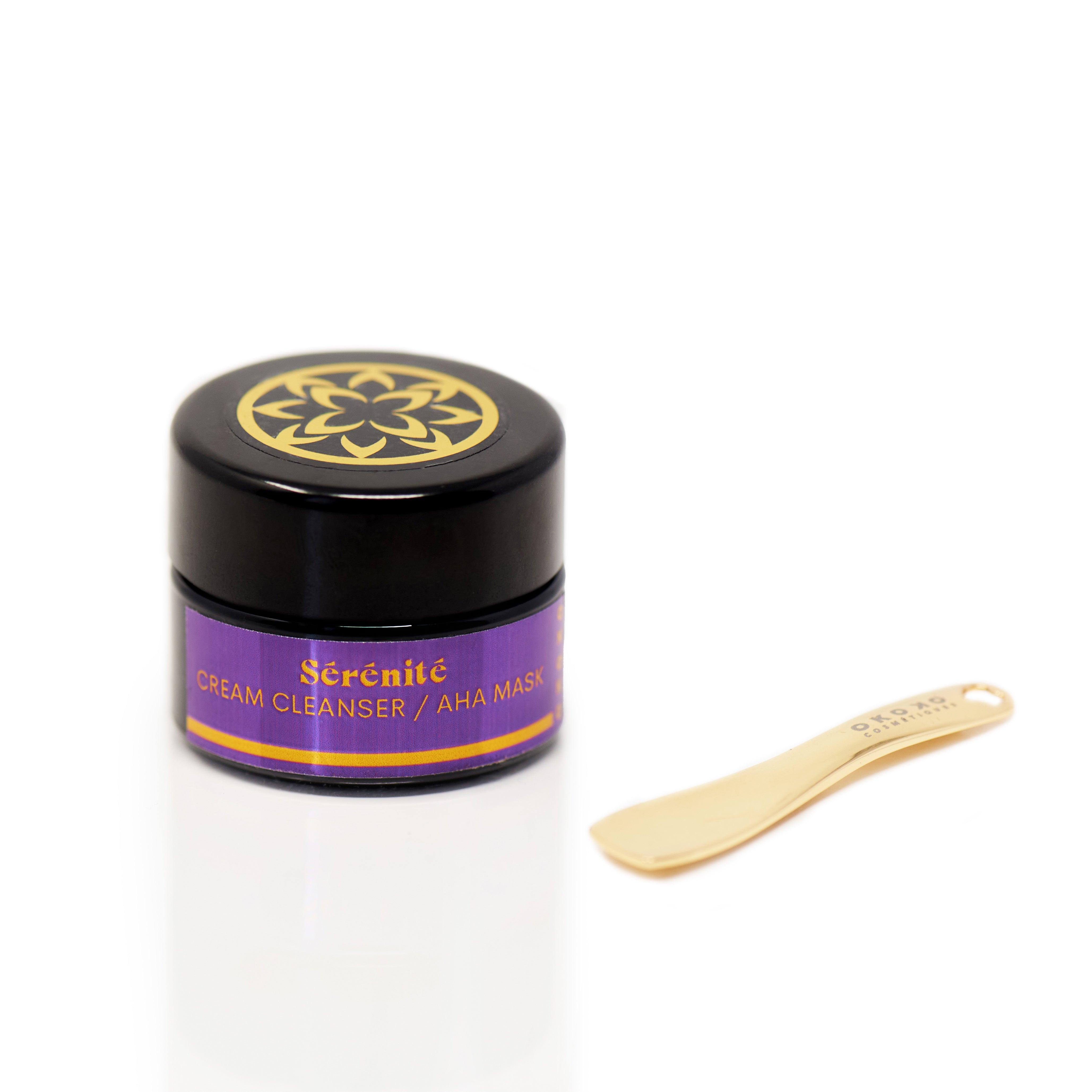 Sérénité Cream Cleanser & Radiance Mask with AHA Fruit Acids + Papaya Enzymes - 5ml Exfoliating Face Wash & Brightening Mask for Glowing Skin | Perfect for Daily Skincare Routine & Spa Night