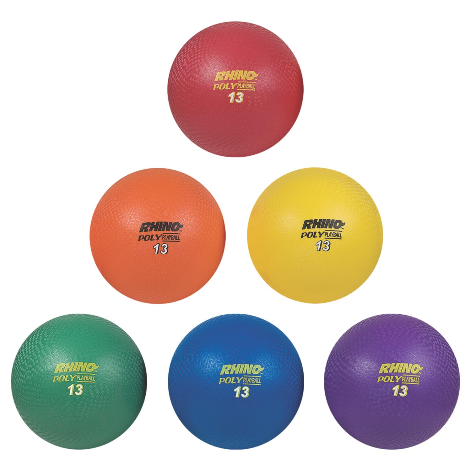 Champion Sports Poly Playground Ball Set - 3 Pack Durable Rubber Balls for Kids, School PE Class, Recess & Outdoor Games - Perfect for Dodgeball, Kickball & Playground Activities
