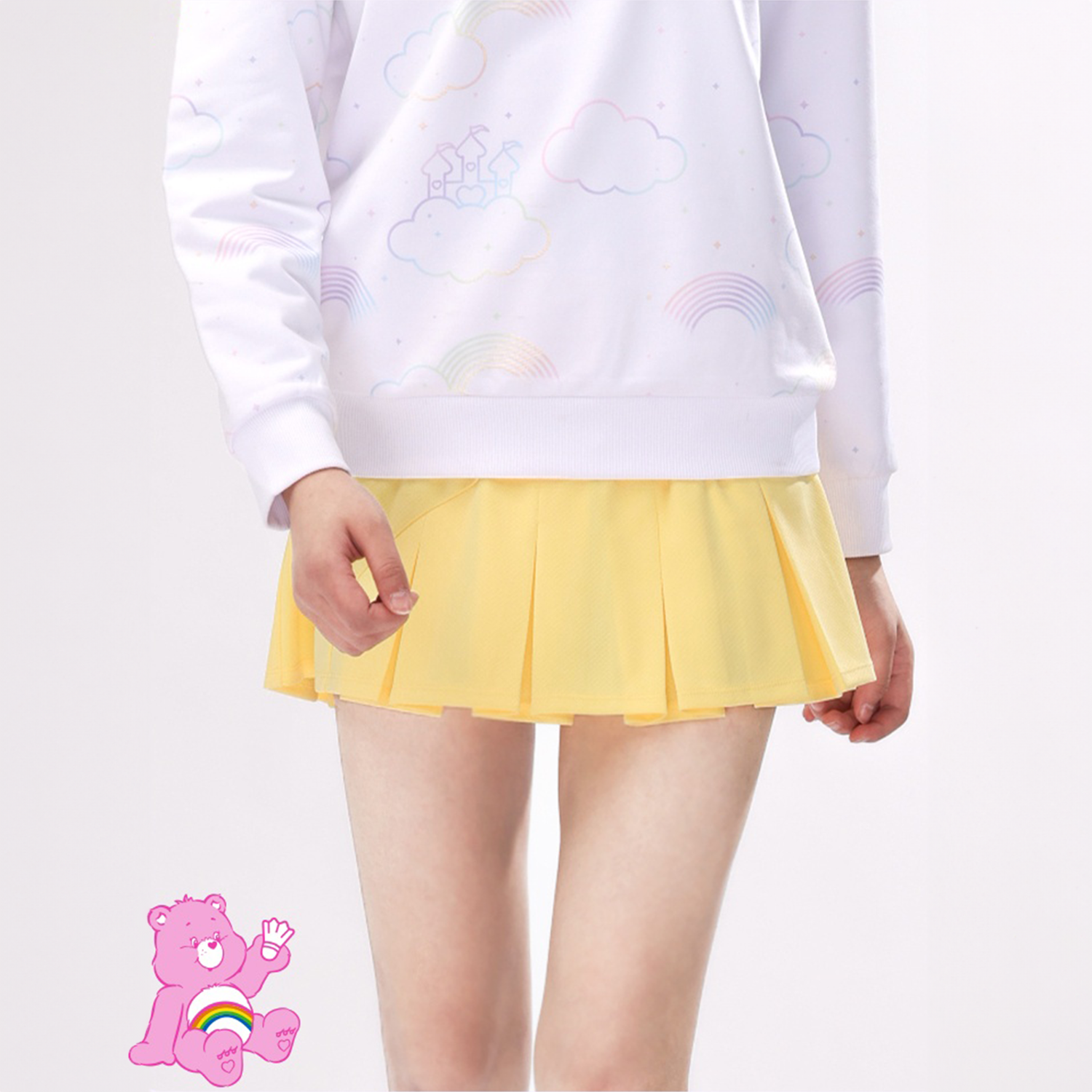 Victor x Care Bears Girls' Skirt K 4506CBC E (Light Yellow) - Cute Casual Outfit for Kids, School, Playdates & Birthday Parties