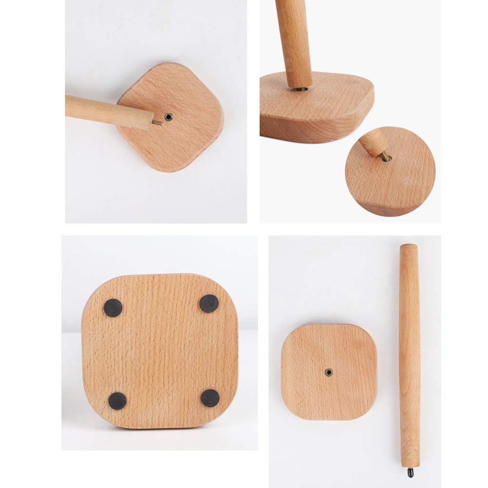 Wooden Paper Towel Holder Stand - Countertop & Cabinet Organizer for Kitchen & Bathroom | Square Base Design | Perfect for Home, Office & Restaurant Use