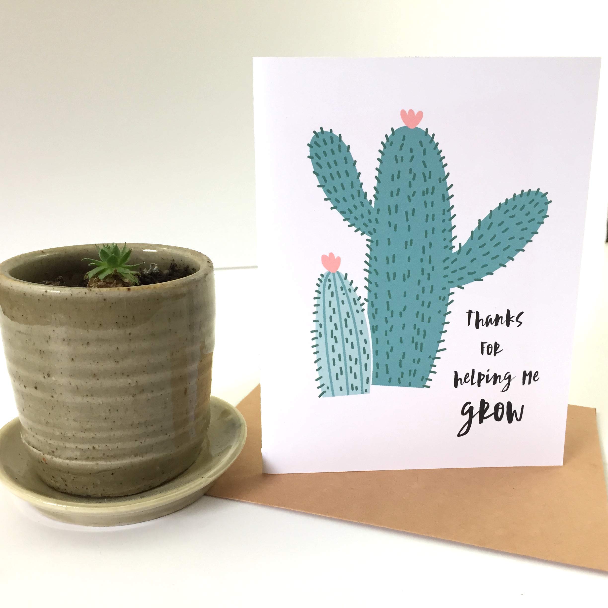 Thank You Teacher Cards - Set of 4 Appreciation Greeting Cards with Envelopes - Perfect for Teacher Gifts, End of Year, Graduation & Thank You Notes