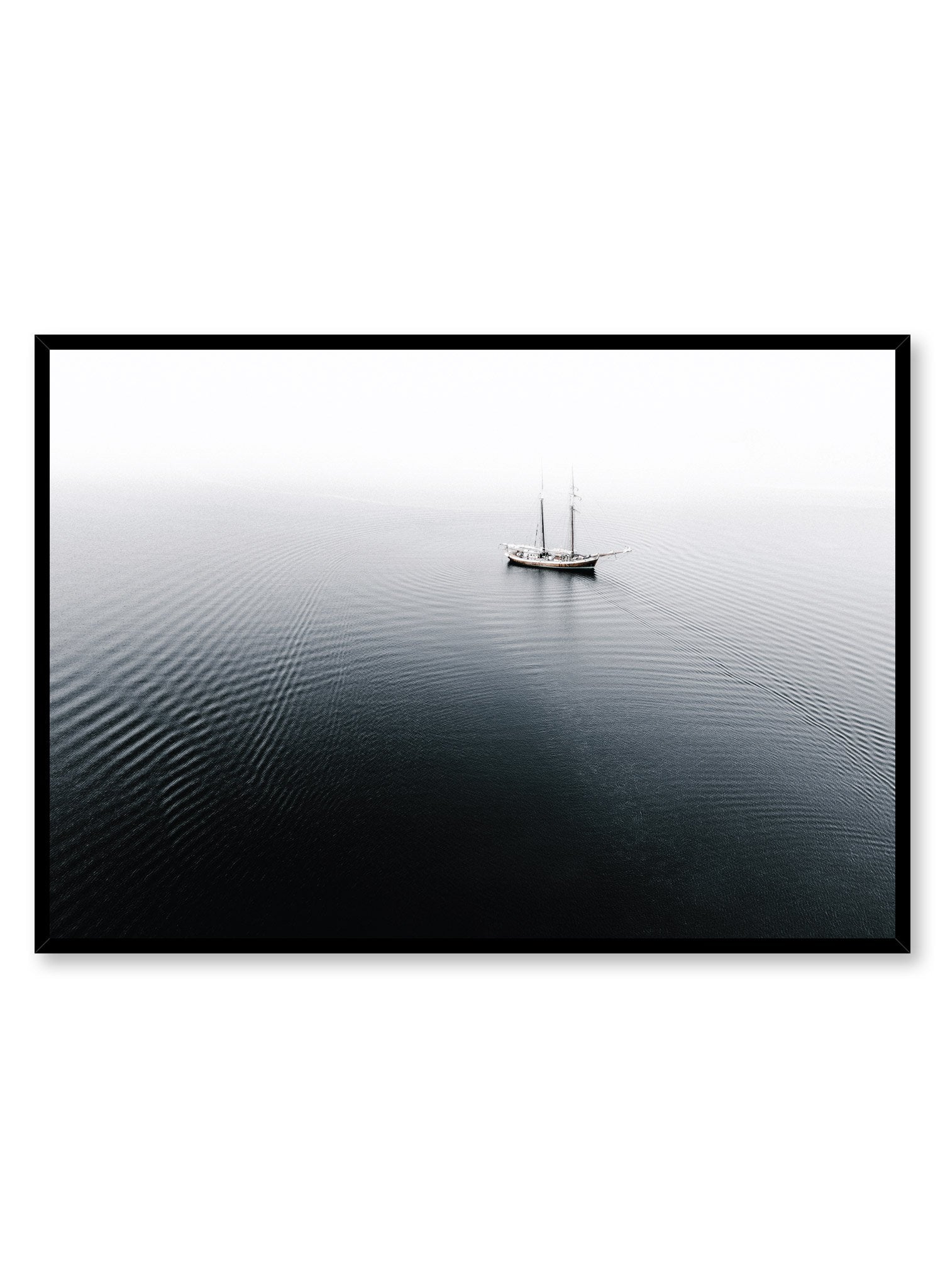Lone Ship Wall Art Poster - Vintage Nautical Decor for Living Room, Bedroom & Office | Perfect for Home & Office Decor