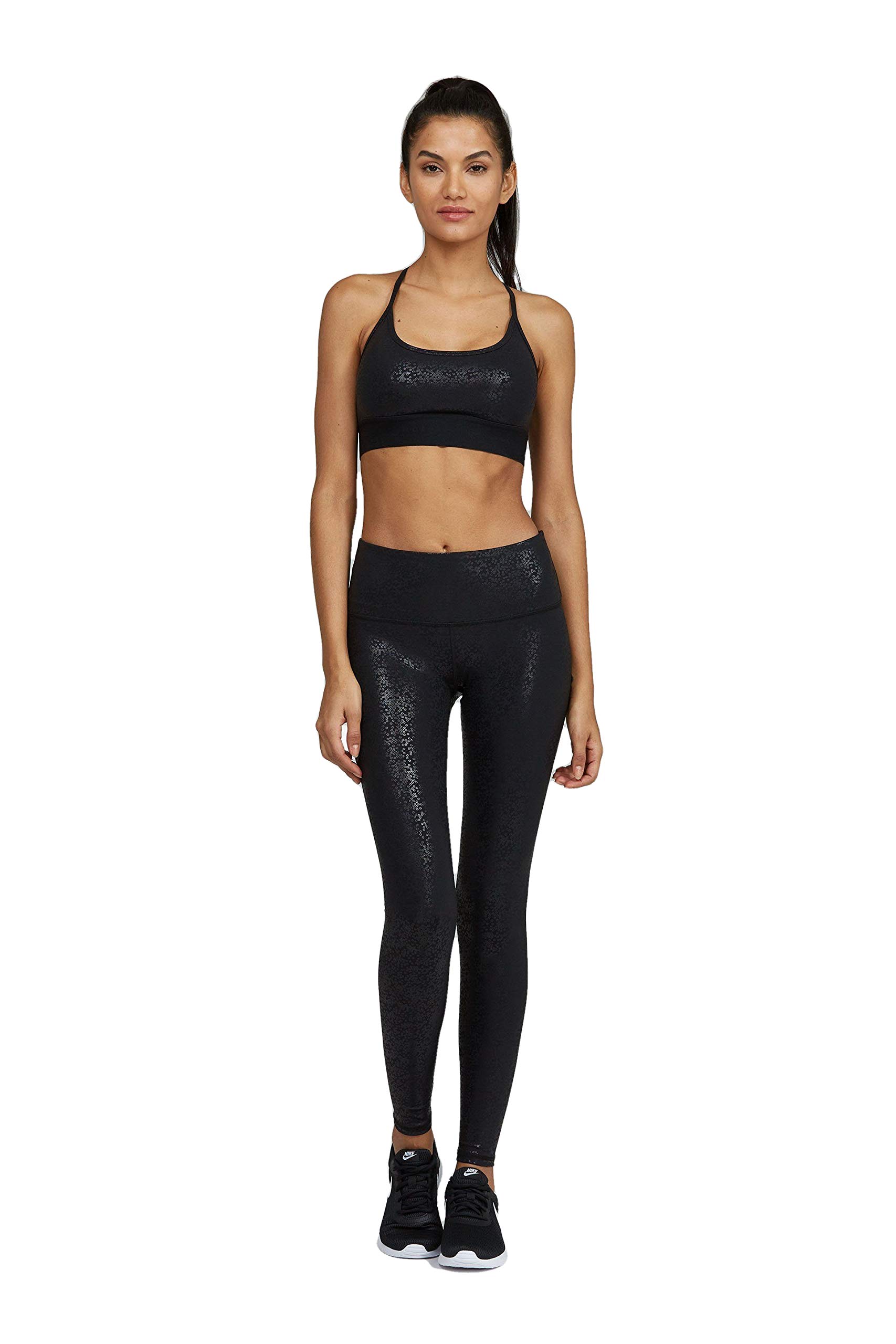 Noli Yoga Women's High-Performance Activewear Leggings - Gloss Black, Medium - Perfect for Yoga, Gym & Running