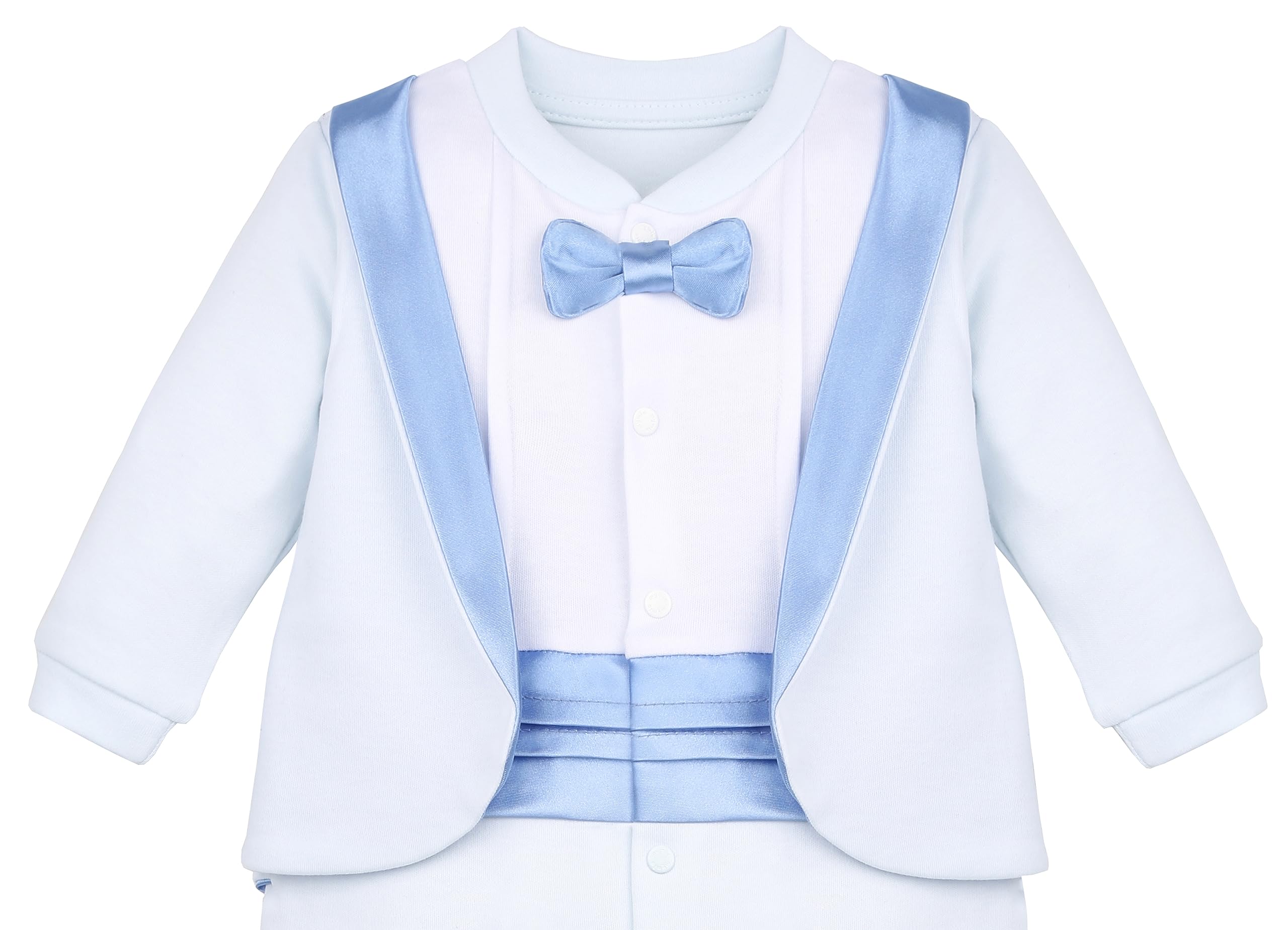 Lilax Baby Boy Gentleman Tuxedo Footie Pajamas - Christmas Holiday Outfit with Bow Tie - Cute Newborn Photo Shoot & Family Gathering Outfit