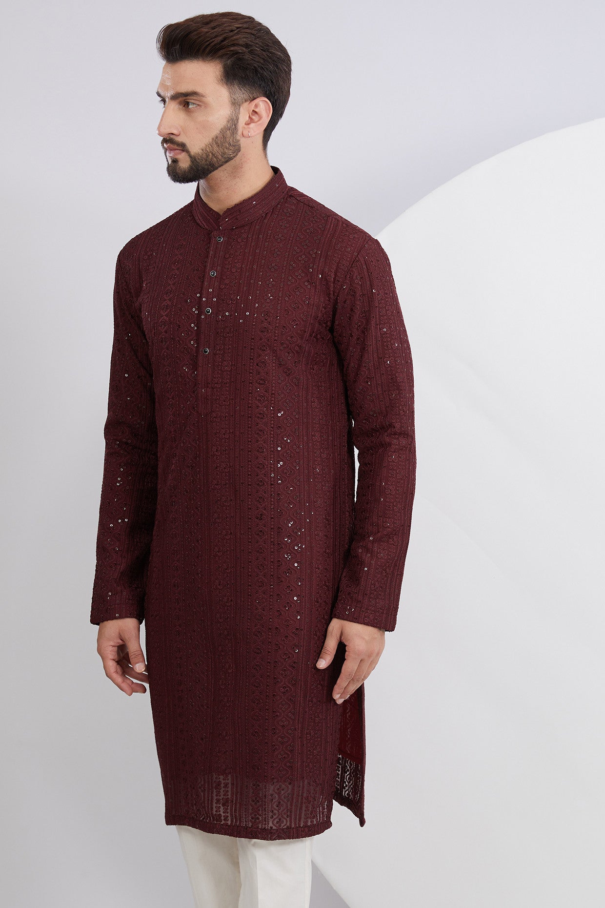 Elegant Maroon Embroidered Kurta for Women | Traditional Indian Tunic Top | Perfect for Festivals, Weddings & Cultural Events