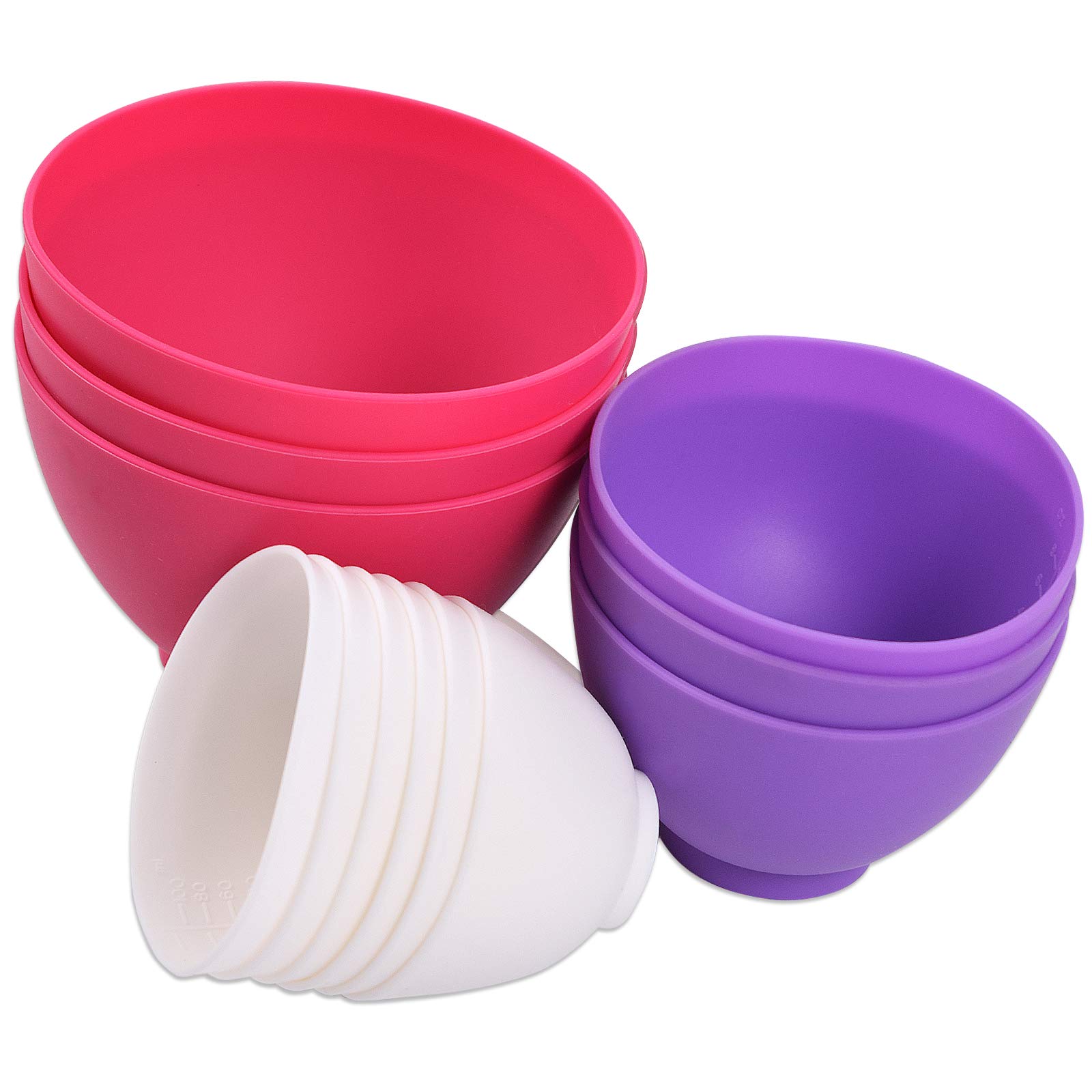 12-Piece Silicone Mixing Bowls Set - 0.14QT, 0.27QT, 0.49QT - Flexible Non-Slip Kitchen Bowls for Melting Chocolate, Cake Icing, Food Prep & Cooking - Perfect for Baking, Meal Prep & Candy Making