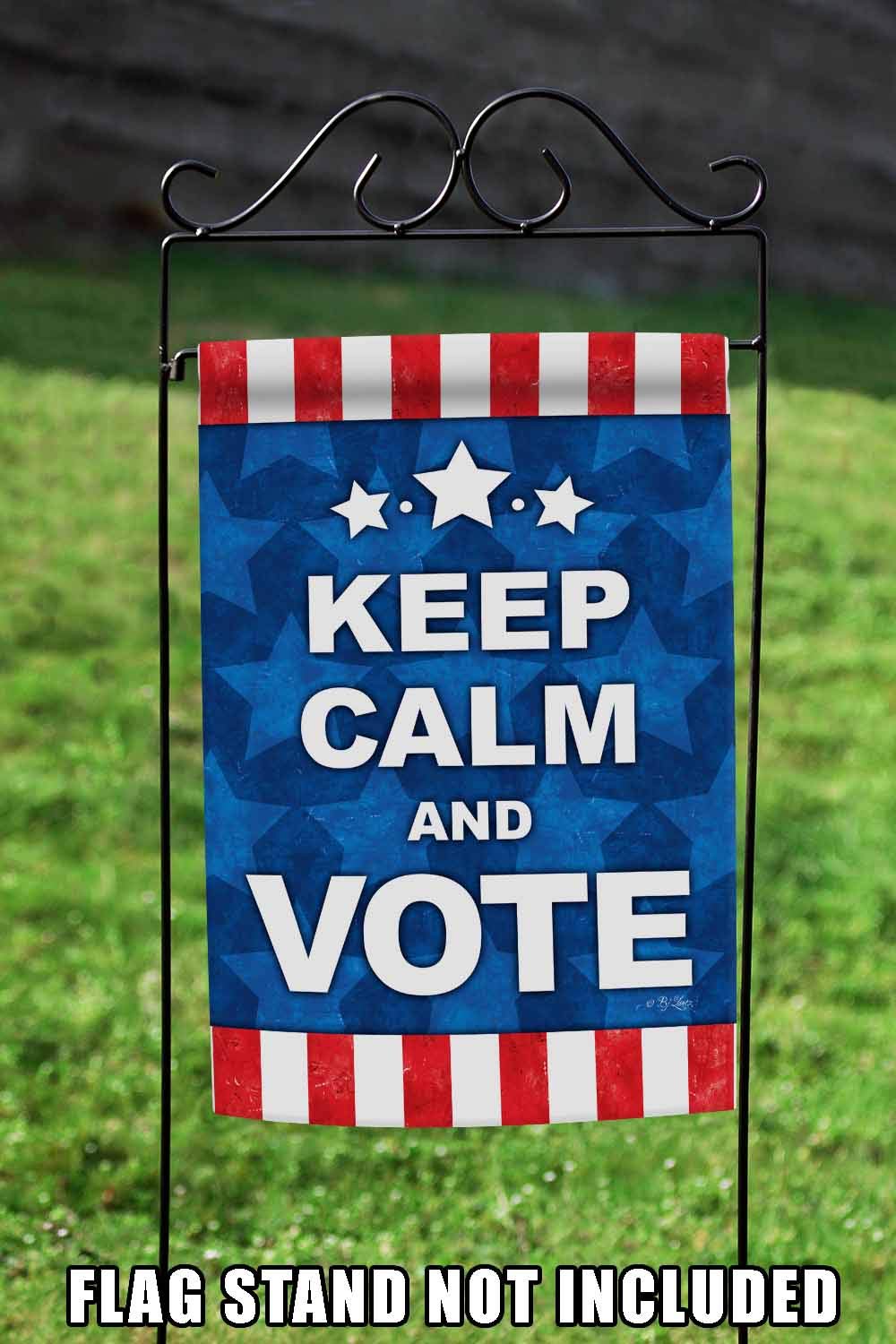 Keep Calm and Vote Double Sided 12x18 Inch Political Garden Flag - Patriotic Outdoor Yard Decoration for House, Lawn & Elections | Toland Home Garden 1110765 | Perfect for Campaigns, Voting Season & American Pride Displays