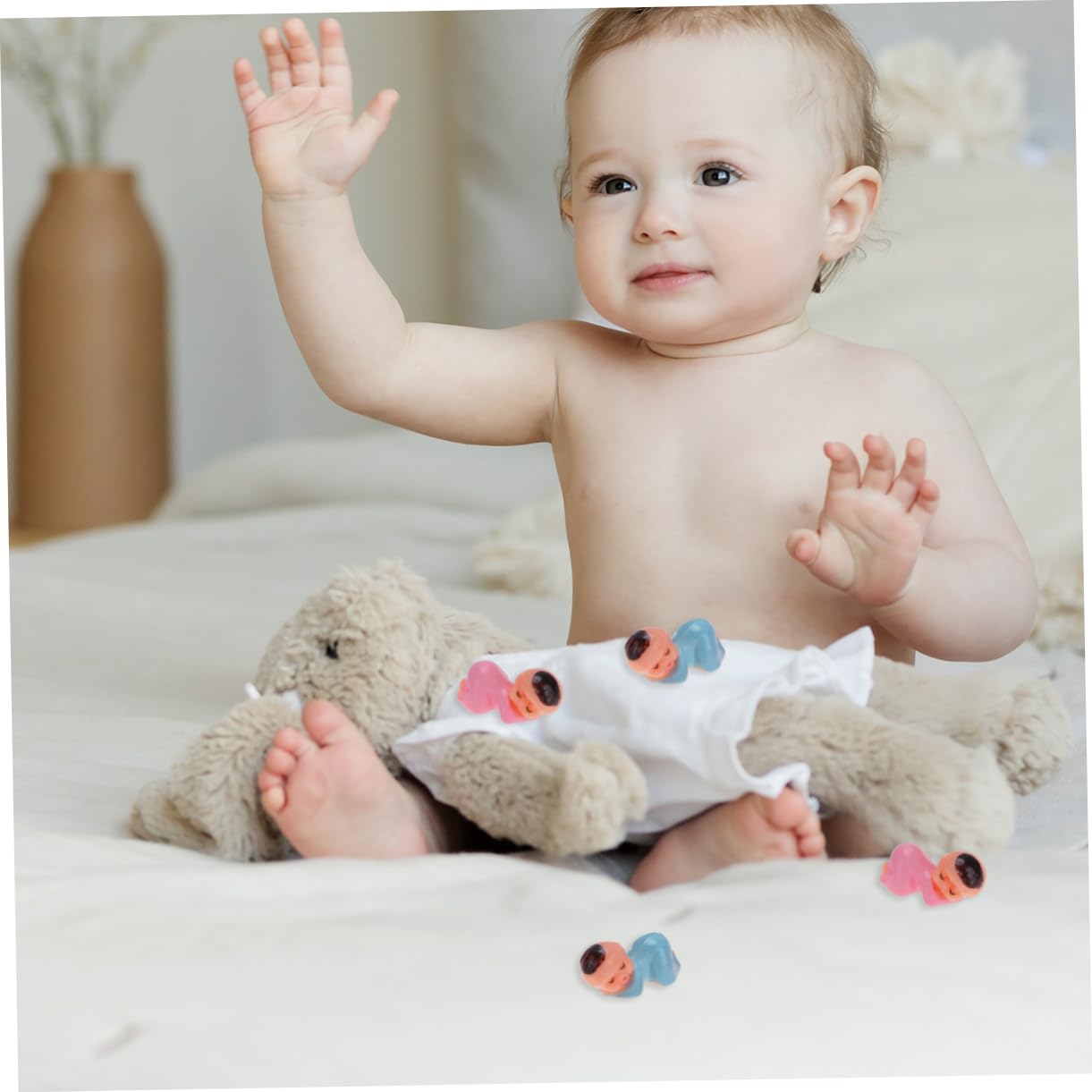 100pcs MUSISALY Baby Bath Toys for Newborns - Fun Shower Favor Toys in Cute Shapes for Toddlers & Kids - Perfect for Bathtime Play, Sensory Development, and Birthday Party Favors