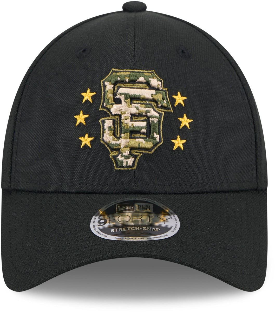 San Francisco Giants New Era 9Forty MLB 2024 Armed Forces Day Black Baseball Cap - Official Licensed Adjustable Hat for Men & Women - Perfect for Baseball Games, Military Appreciation & Casual Wear