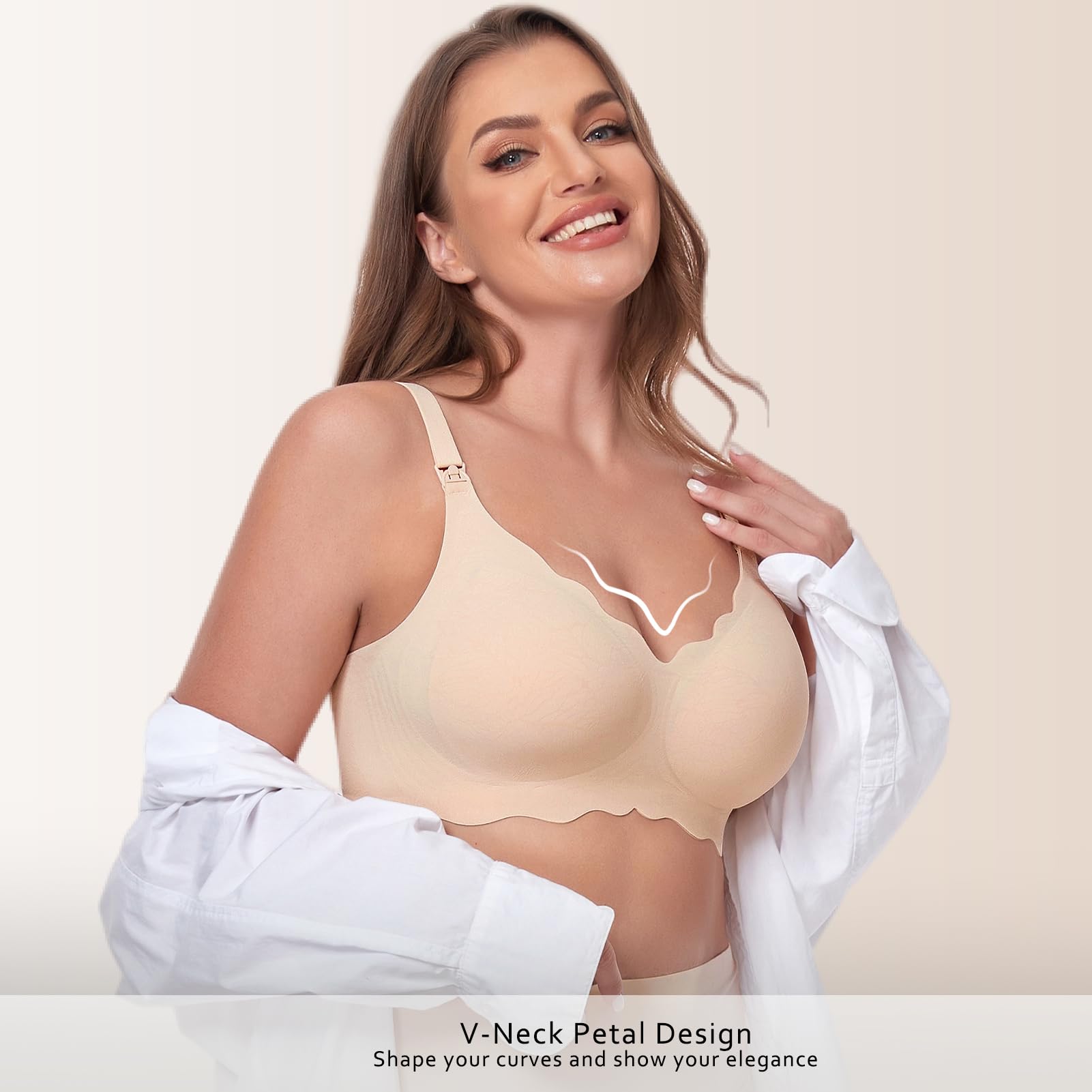 Gailife Floral Nursing Bras for Breastfeeding - Comfortable Maternity Bras for Pregnancy & Postpartum - Seamless Bralette with Extra Extenders - Perfect for Daily Wear, Sleeping & Nursing at Home