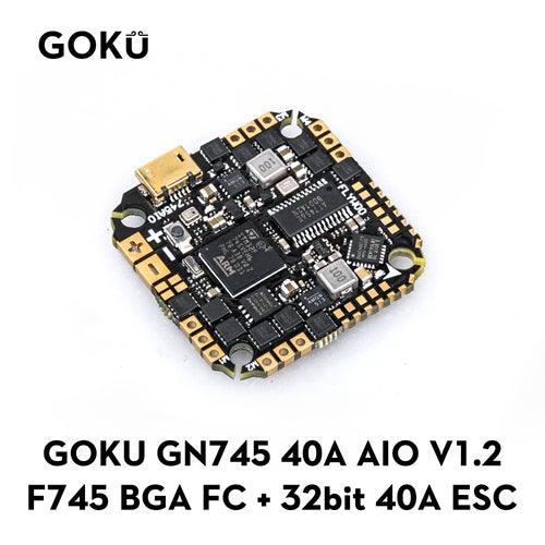 Flywoo Goku GN745 40A AIO Flight Controller BL32 V1.2 (MPU6000/1MB Flash/5V-9V) 25.5x25.5mm - Perfect for FPV Drone Racing and DIY Quadcopter Builds