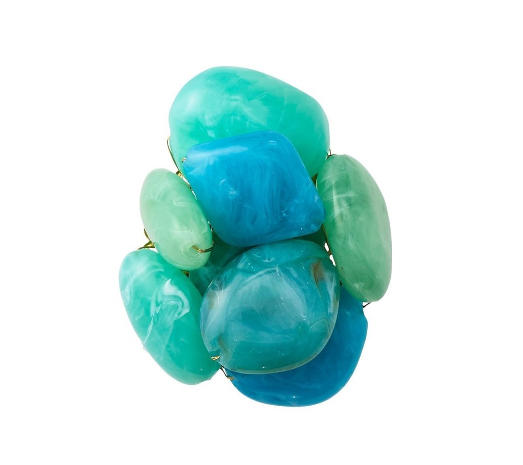 Elegant Sea Stone Napkin Rings Set of 4 - Coastal Themed Table Decor for Beach Weddings, Dinner Parties & Holiday Gatherings