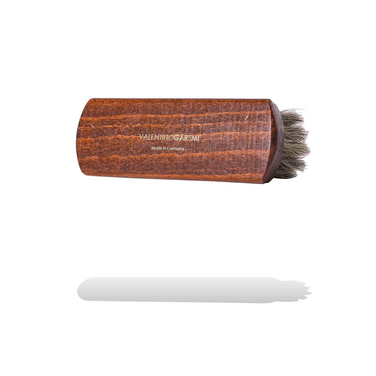VALENTINO GAREMI Premium Leather Shoe Shine Brush - German-Made Horsehair Polish Brush for Dress Shoes & Boots - Perfect for Men's Formal Footwear Care & Maintenance