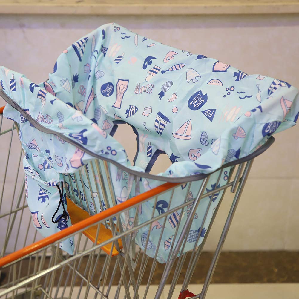 FLEXMAN Baby Shopping Cart Cover - Machine Washable & Foldable Grocery Cart Seat Protector with Safety Belt | Anti-Dirty, Portable Infant Trolley Pad for Supermarkets & Malls