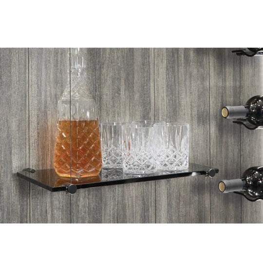 Blue Grouse Floating Glass Shelf Unit - Modern Wall-Mounted Display for Bathroom, Kitchen, or Living Room Decor