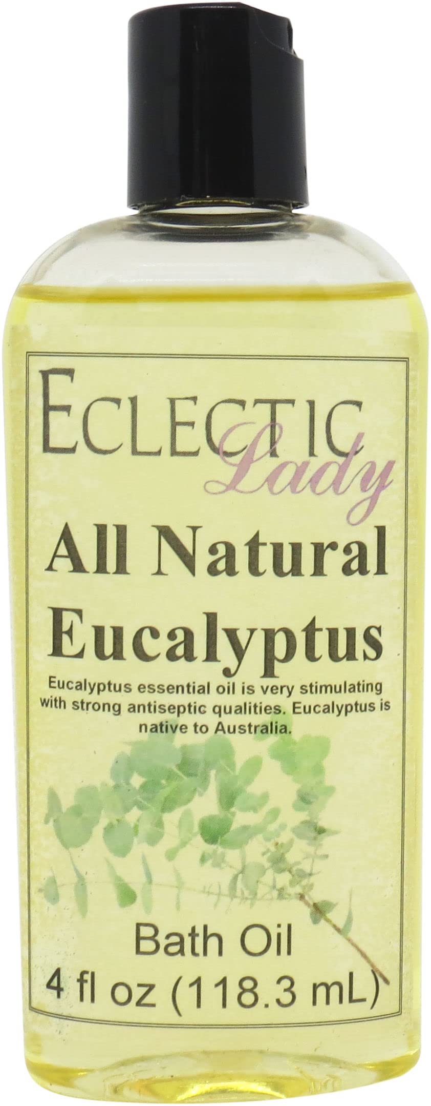 Eucalyptus Scented Bath Oil for Relaxation & Moisturizing - Fragrant Body Oil for Dry, Rough & Sensitive Skin - Daily Nourishing Shower Oil by Eclectic Lady (4 oz) - Perfect for Spa Nights, Self-Care Rituals & Stress Relief