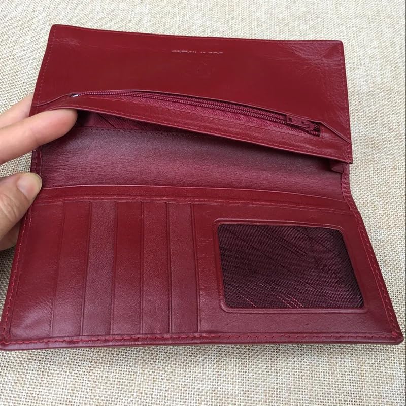 Genuine Stingray Skin Slim Bifold Wallet for Men & Women - Authentic Leather Card Holder Purse with RFID Protection (Burgundy) | Perfect for Everyday Use, Business & Travel