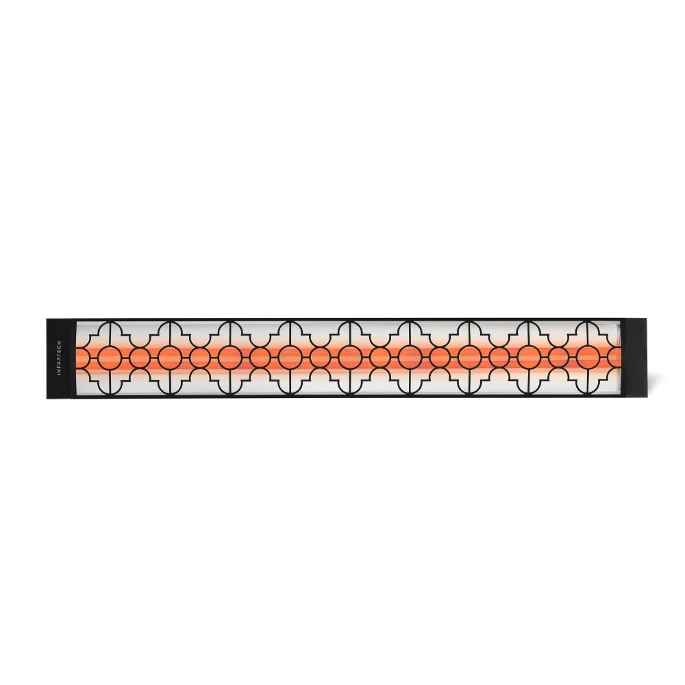 Infratech Motif CD Series 4000W 39 Inch Dual Element Electric Patio Heater with Mediterranean Design - Perfect for Outdoor Dining, Poolside, and Deck Heating