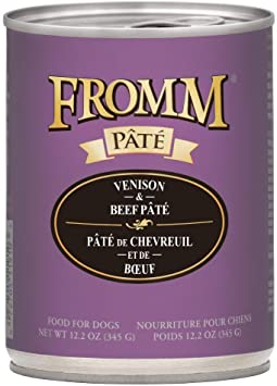 Premium Fromm Gold Venison & Beef Pâté Grain-Free Canned Dog Food - 12.2oz (345g) - High Protein Wet Food for Adult Dogs with Sensitive Stomachs - Perfect for Mealtime, Travel & Emergency Pet Food Storage