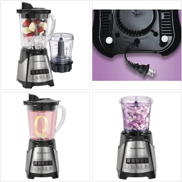 HAMILTON BEACH Power Elite Blender with Chopper 58149C - 1000W High-Speed Blender for Smoothies, Shakes & Food Prep - Perfect for Kitchen, Home & Restaurant Use