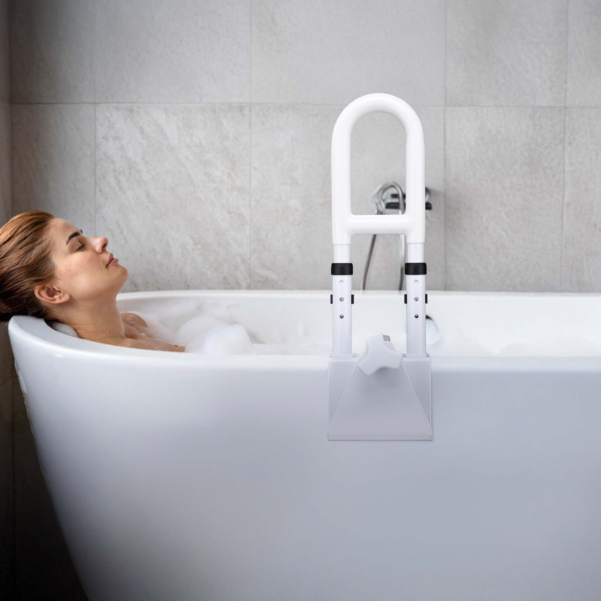 TheLAShop Adjustable Shower Grab Bar - 440lbs Weight Capacity, Non-Slip Bathroom Safety Rail for Elderly & Disabled - Perfect for Bathtubs, Showers & Wet Areas