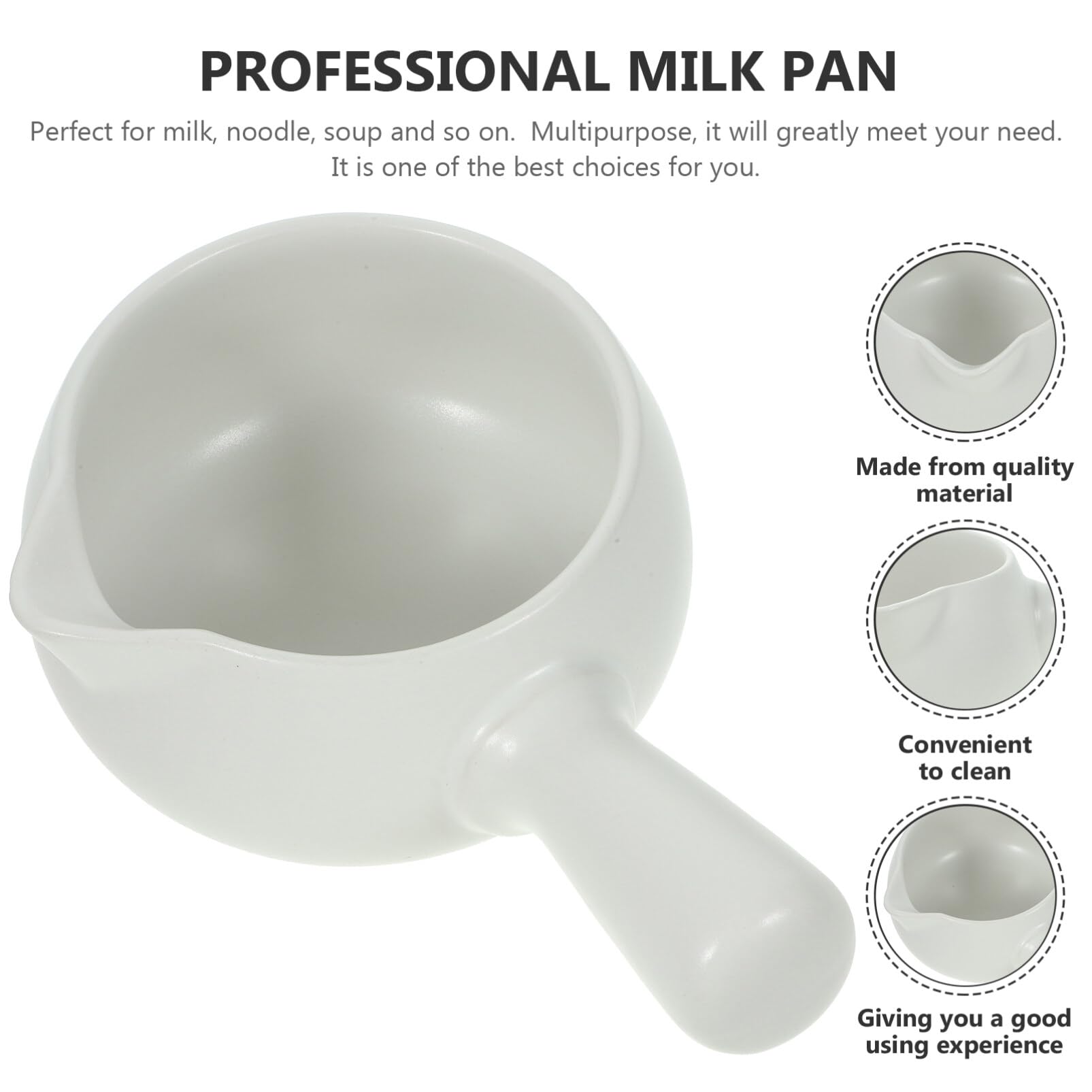 Luxshiny 700ml Ceramic Soup Pot - Nonstick Stovetop Noodle Pan with Lid, Easy to Clean, Ideal for Cooking Soups, Stews & Ramen | Perfect for Home Kitchen, Camping & Dorm Use