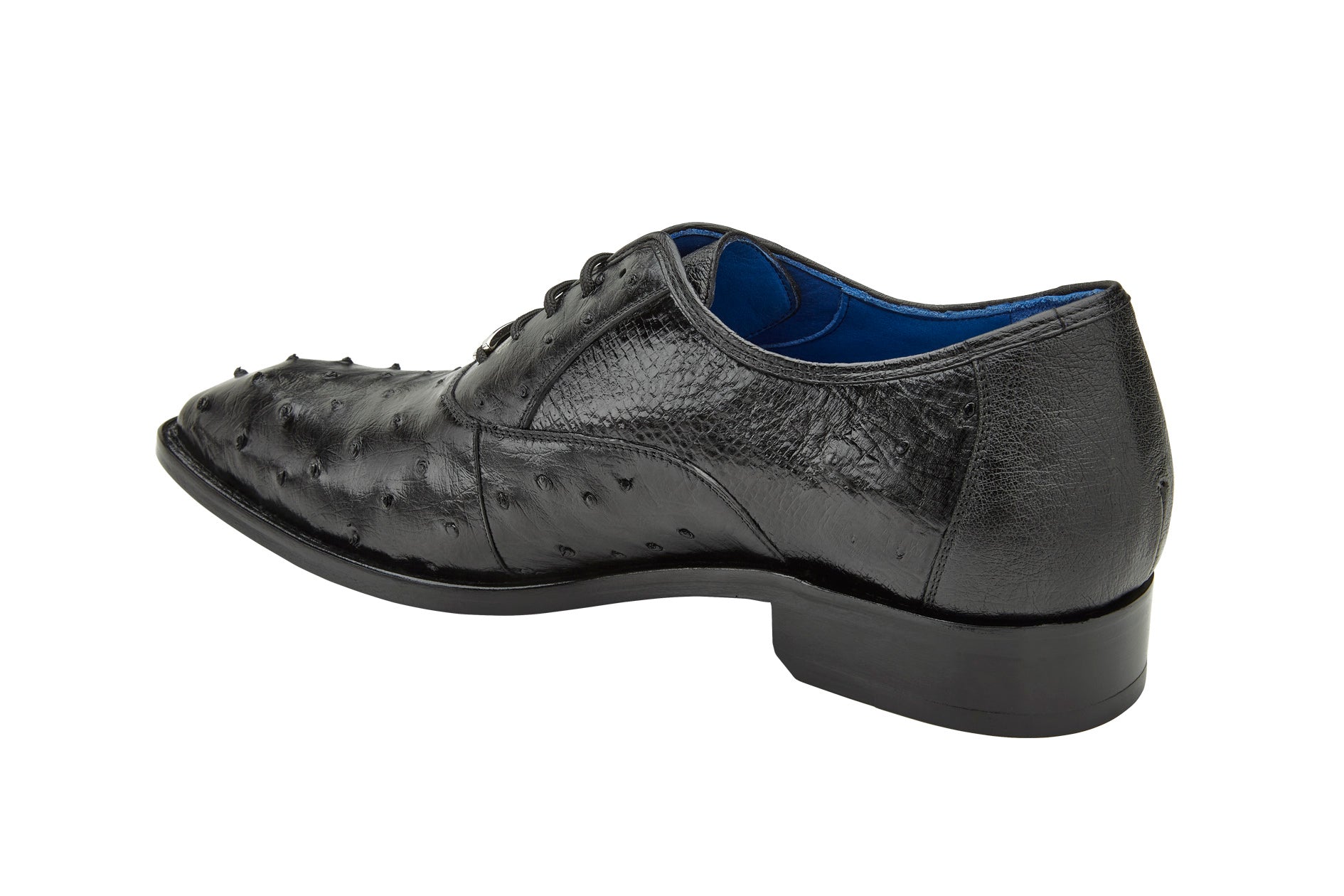 Belvedere Orlando Genuine Ostrich Quill Dress Shoes for Men - Black D01 | Premium Luxury Formal Shoes for Business, Wedding & Special Occasions