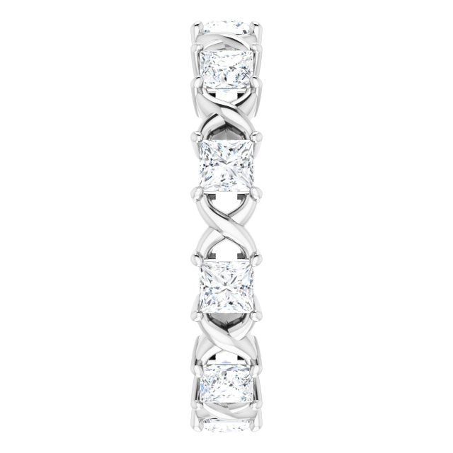 1.80 Carat Princess Cut Diamond Eternity Band Ring - Infinity Style Wedding Band for Women, Perfect for Anniversaries, Engagements & Special Occasions