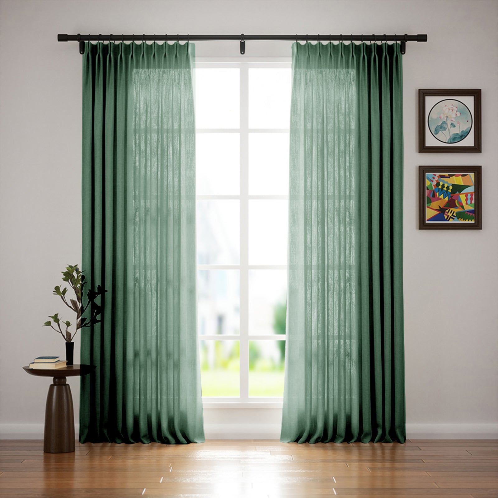 Premium Soft White Blackout Curtains - Heavyweight Canvas Linen Drapes with Elegant Pleated Design for Bedroom & Living Room | Noise Reducing & Thermal Insulated Window Treatments