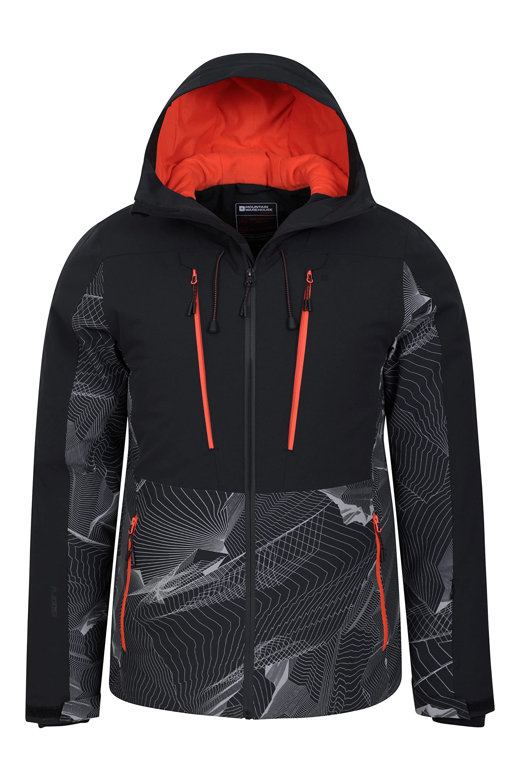 Mountain Warehouse Men's Extreme Padded Ski Jacket - Waterproof Breathable Winter Jacket with Taped Seams for Skiing, Snowboarding & Cold Weather Outdoor Activities