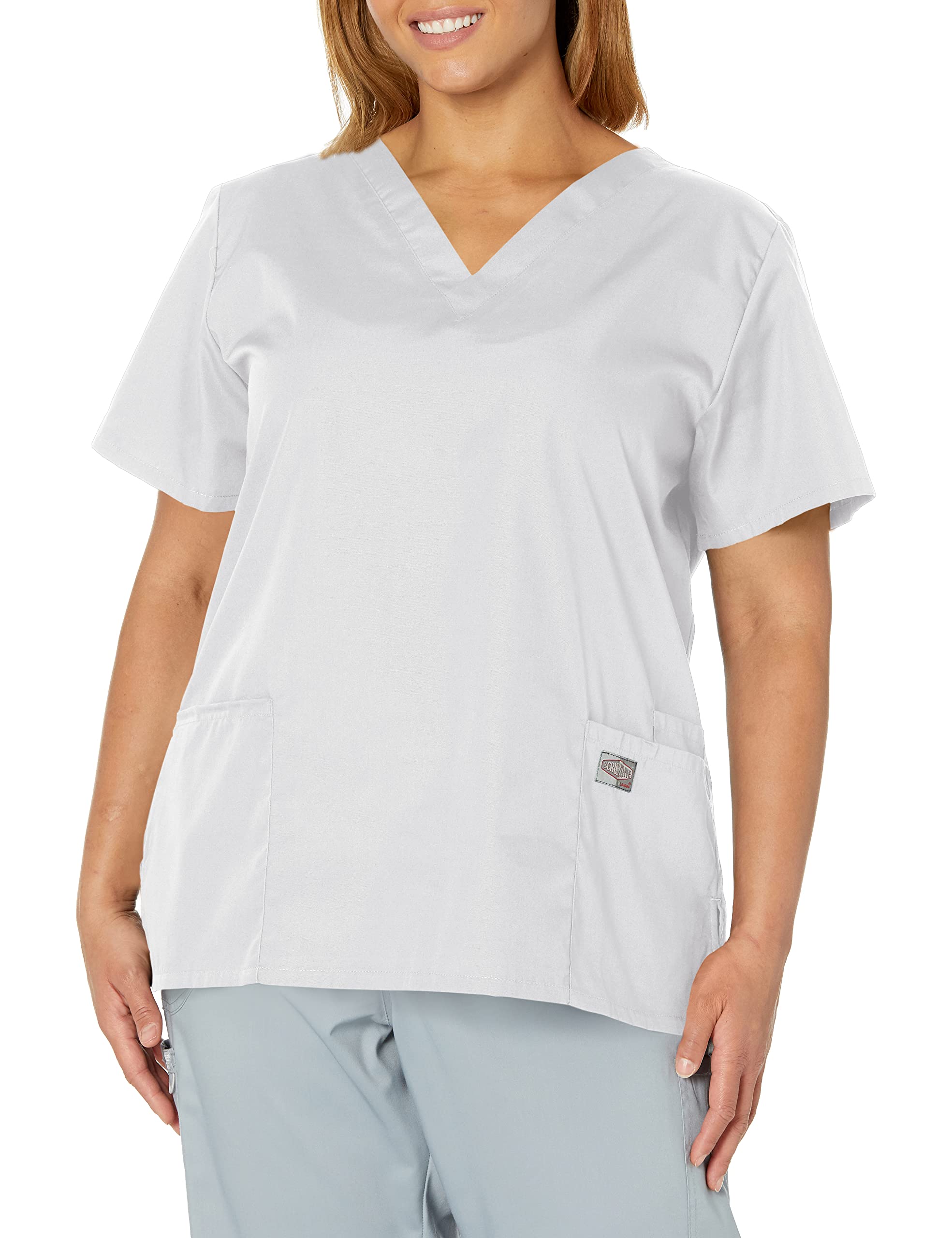 Landau Scrub Zone Relaxed Fit 2-Pocket V-Neck Scrub Top for Women 70221 - Comfortable Medical Uniform for Nurses & Healthcare Professionals - Perfect for Hospitals, Clinics & Long Shifts