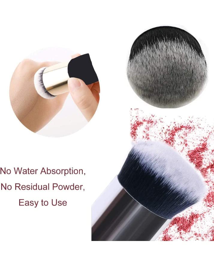 Huda Professional Makeup Brush - Flat Top Kabuki Foundation Brush for Liquid, Cream & Loose Powder | Soft Synthetic Bristles for Flawless Blending | Perfect for Everyday Makeup & Professional Use