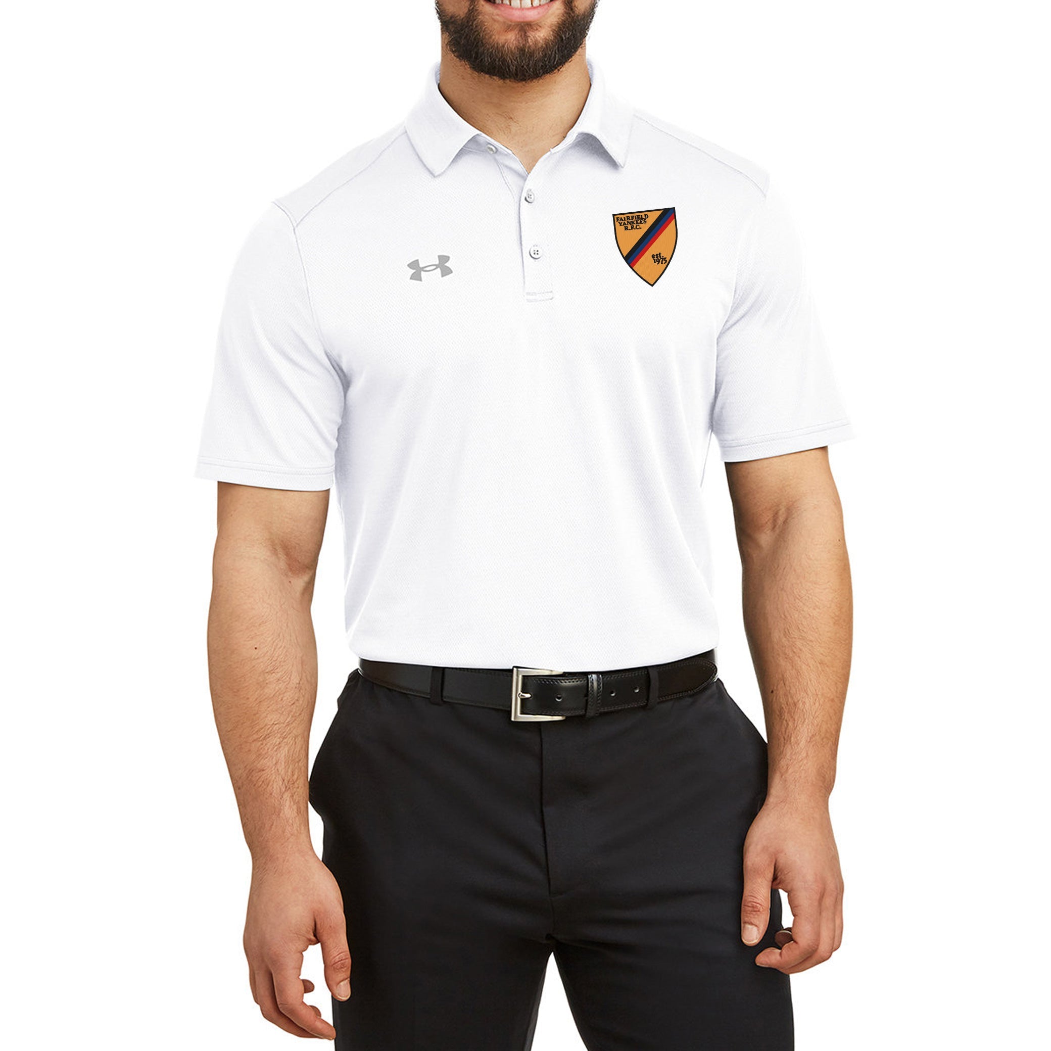 Fairfield Yankees RFC UA Team Tech Polo - Moisture-Wicking Performance Shirt for Rugby & Sports - Men's Athletic Apparel for Training & Games