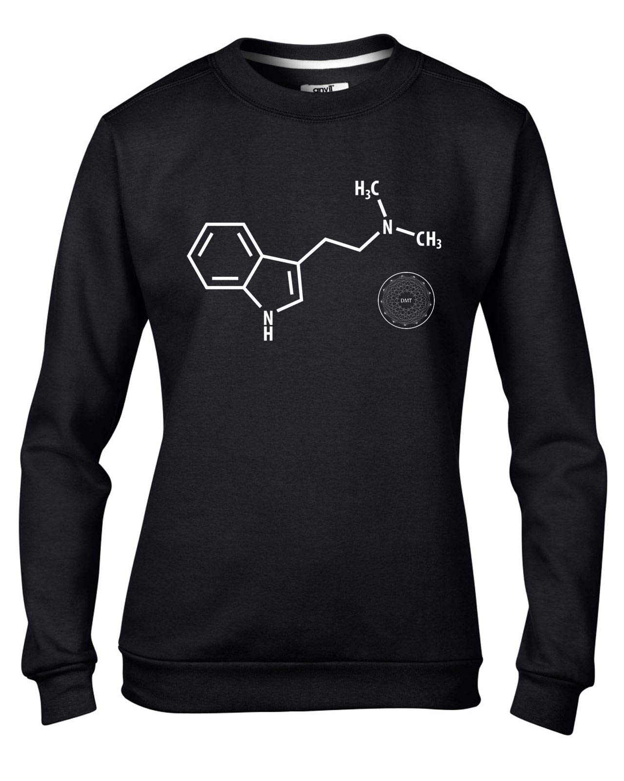 Tribal T-Shirts | DMT Chemical Formula Graphic Sweatshirt for Women | Hipster Streetwear | Perfect for Music Festivals & Boho Fashion