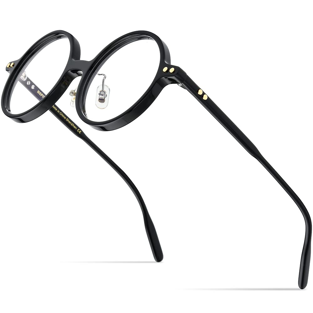 Vintage Round Acetate Optical Glasses Frame for Men - Classic Retro Eyewear with Zolman Design | Perfect for Reading, Driving & Fashion Accessories