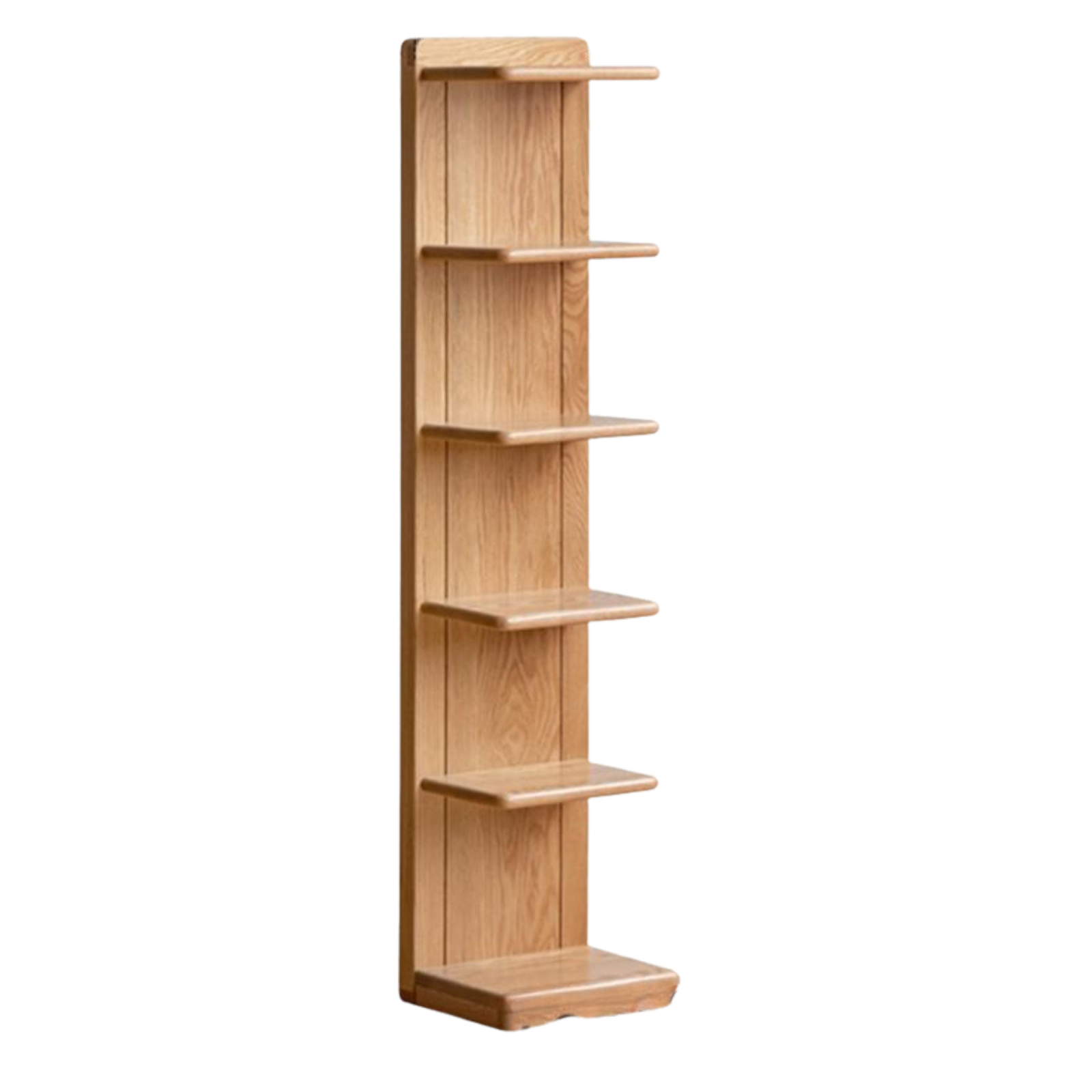 11.8x9.8x51.6 inch / 30x25x131 cm / natural wood color / five-layer bookshelf