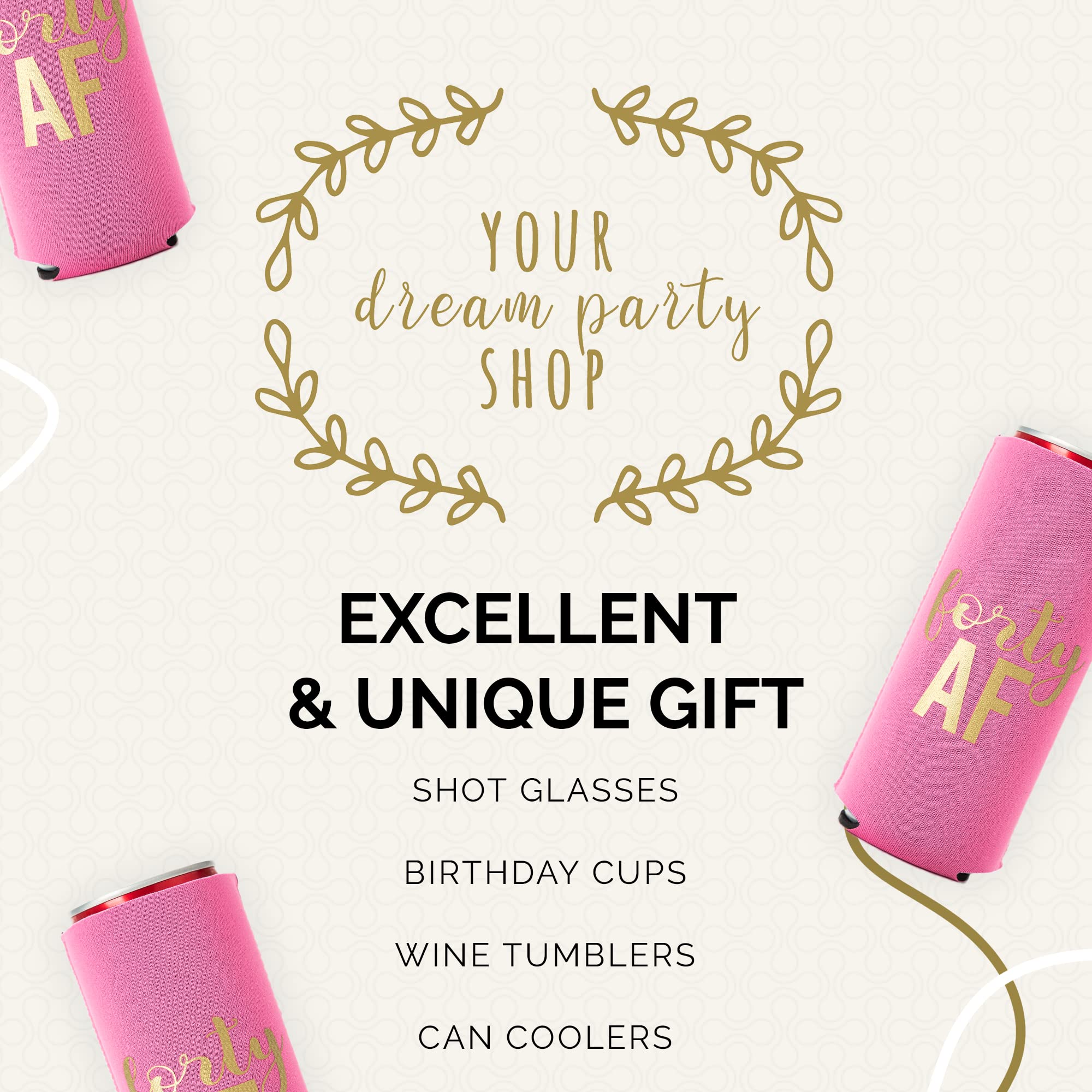 40th Birthday Party Can Coolers Set of 12 - Insulated Beer Koozies for Men & Women - Perfect for 40th Birthday Favors, Decorations & Outdoor Events