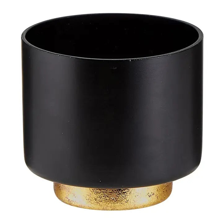 Elegant Black & Gold Footed Votive Candle Holder - Perfect for Wedding Centerpieces, Romantic Dinners & Home Decor