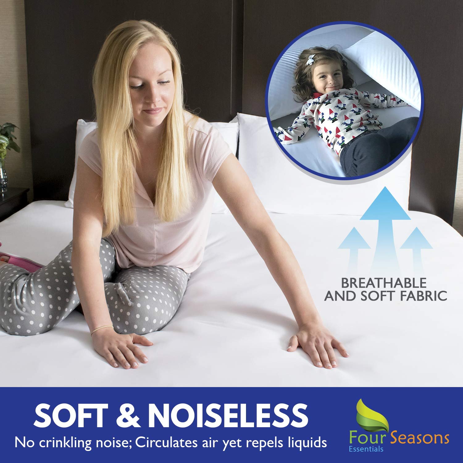 King Size Waterproof Mattress Protector - Hypoallergenic Dust Mite Proof Zippered Mattress Cover with Cotton Terry Top - Deep Pocket Bed Encasement for Allergy Relief & Comfort - Perfect for Homes with Pets, Kids, or Allergy Sufferers