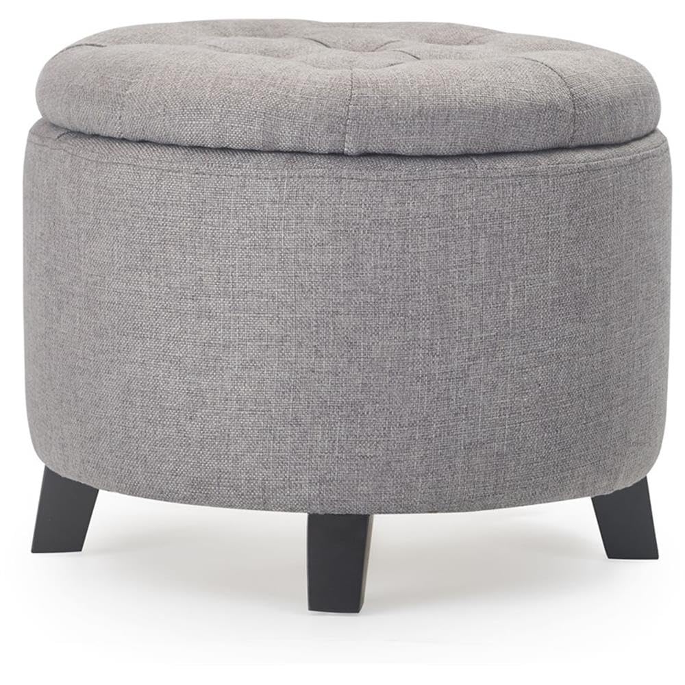 Finch Bennett Storage Ottoman with Lift Top - Gray Fabric Upholstered Bench Seat for Living Room, Bedroom & Entryway - Multi-Functional Footrest & Hidden Storage Furniture