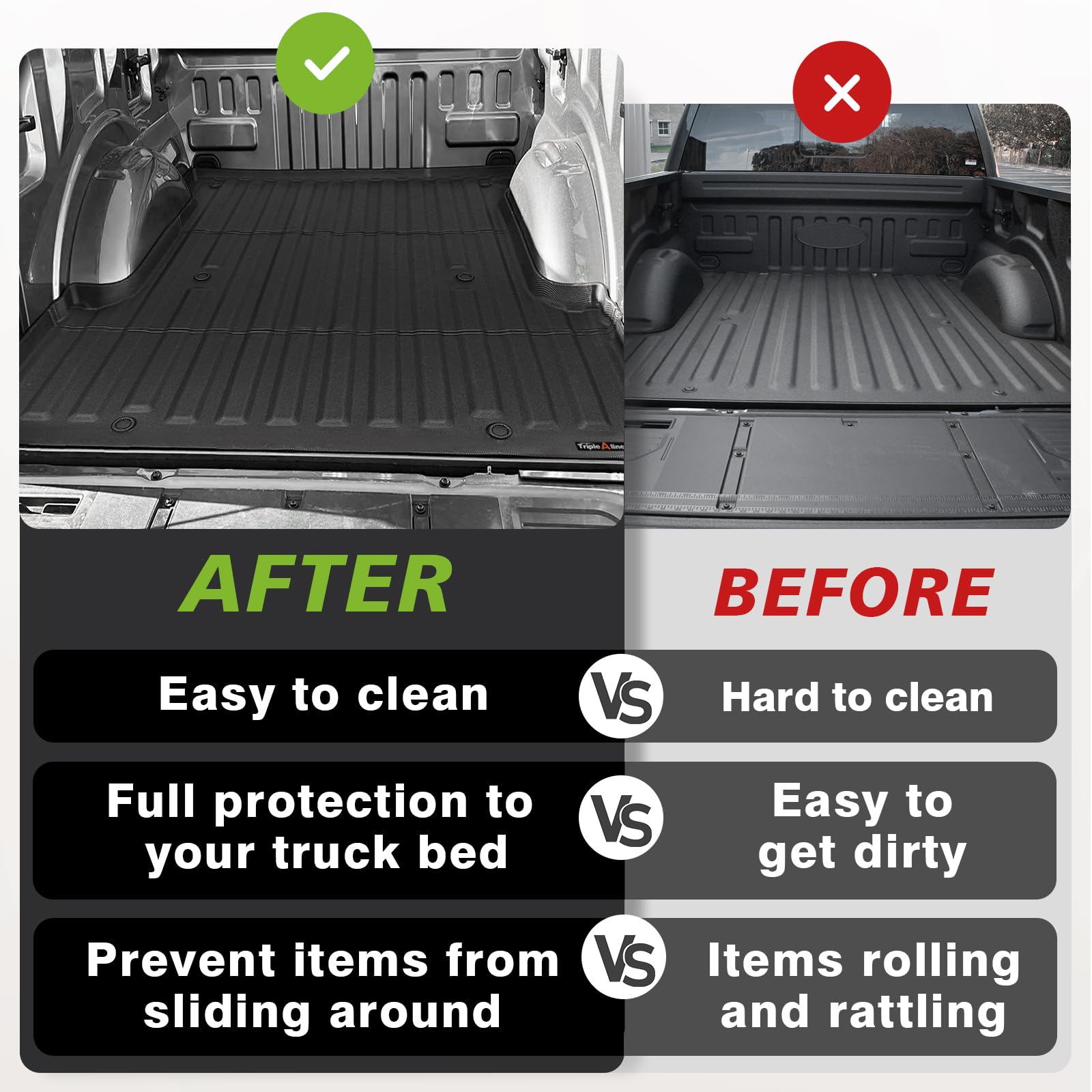 **Heavy Duty TPE Truck Bed Mat for 2015-2025 Ford F150 & Lightning - 5.5FT All-Weather Protection, Non-Slip Cargo Liner (Fits Flush, Excludes Side Storage Beds) - Perfect for Hauling, Camping & Work Site Use**