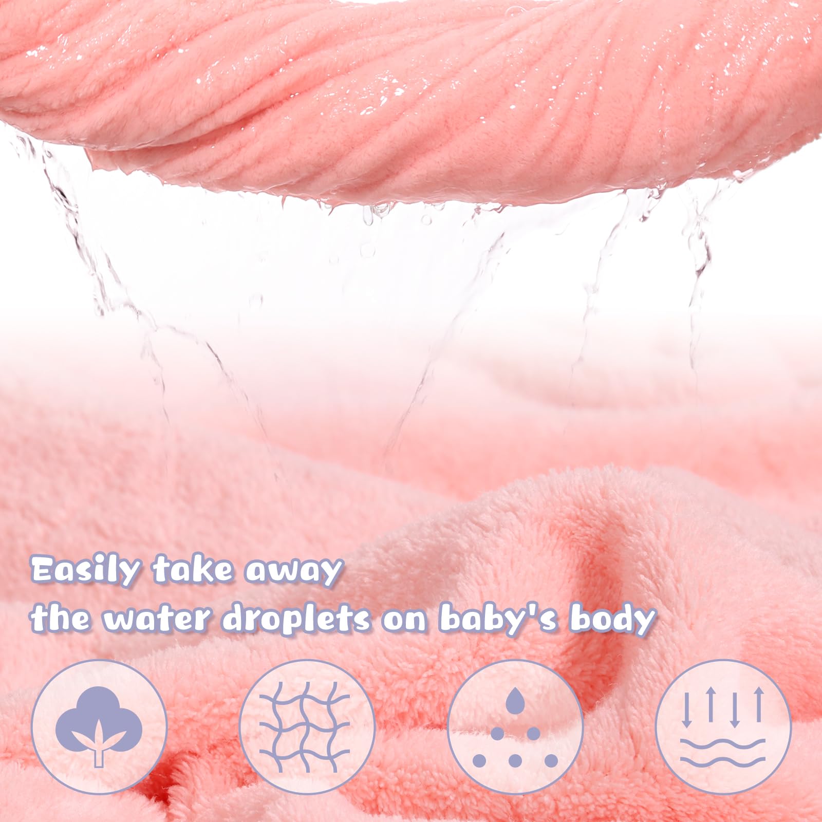 **Soft Hooded Baby Bath Towels for Toddlers 0-5 Years - 2-Pack Absorbent & Thick 50