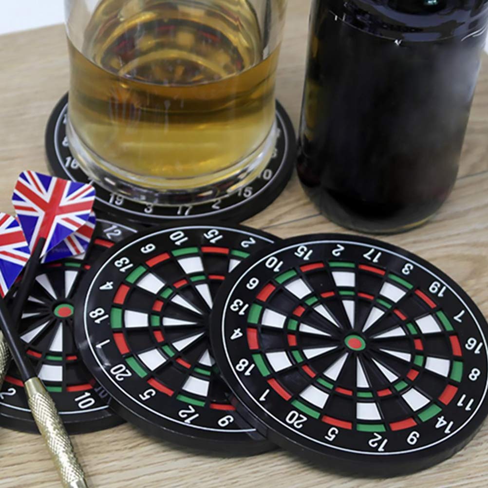 ARTIBETTER 8-Piece Coaster Set - Cork Dartboard Cup Mats, Round Heat-Resistant Drink Coasters for Tea, Coffee & Beverages - Perfect for Home, Office & Pub Use