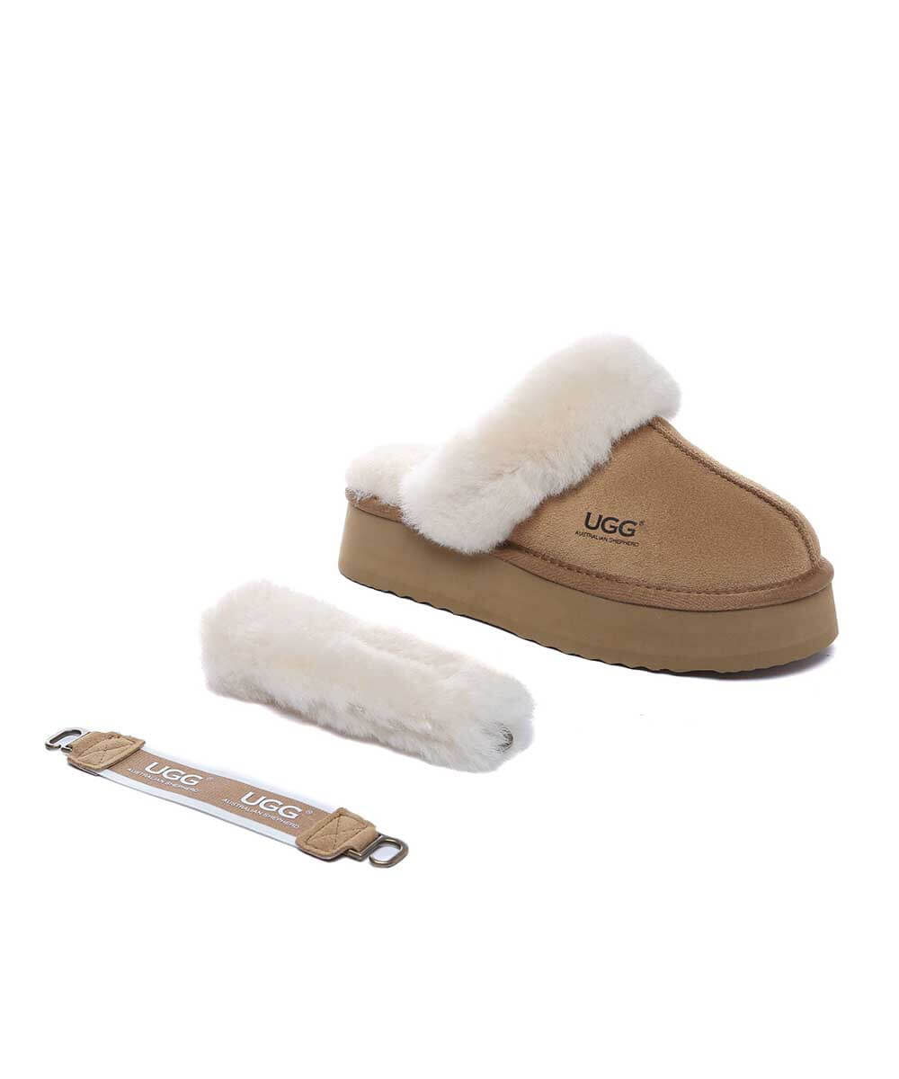 Women's UGG Bronny 3-Way Platform Slippers - Cozy House Shoes for Winter, Indoor/Outdoor Wear - Perfect for Home, Office & Travel Comfort