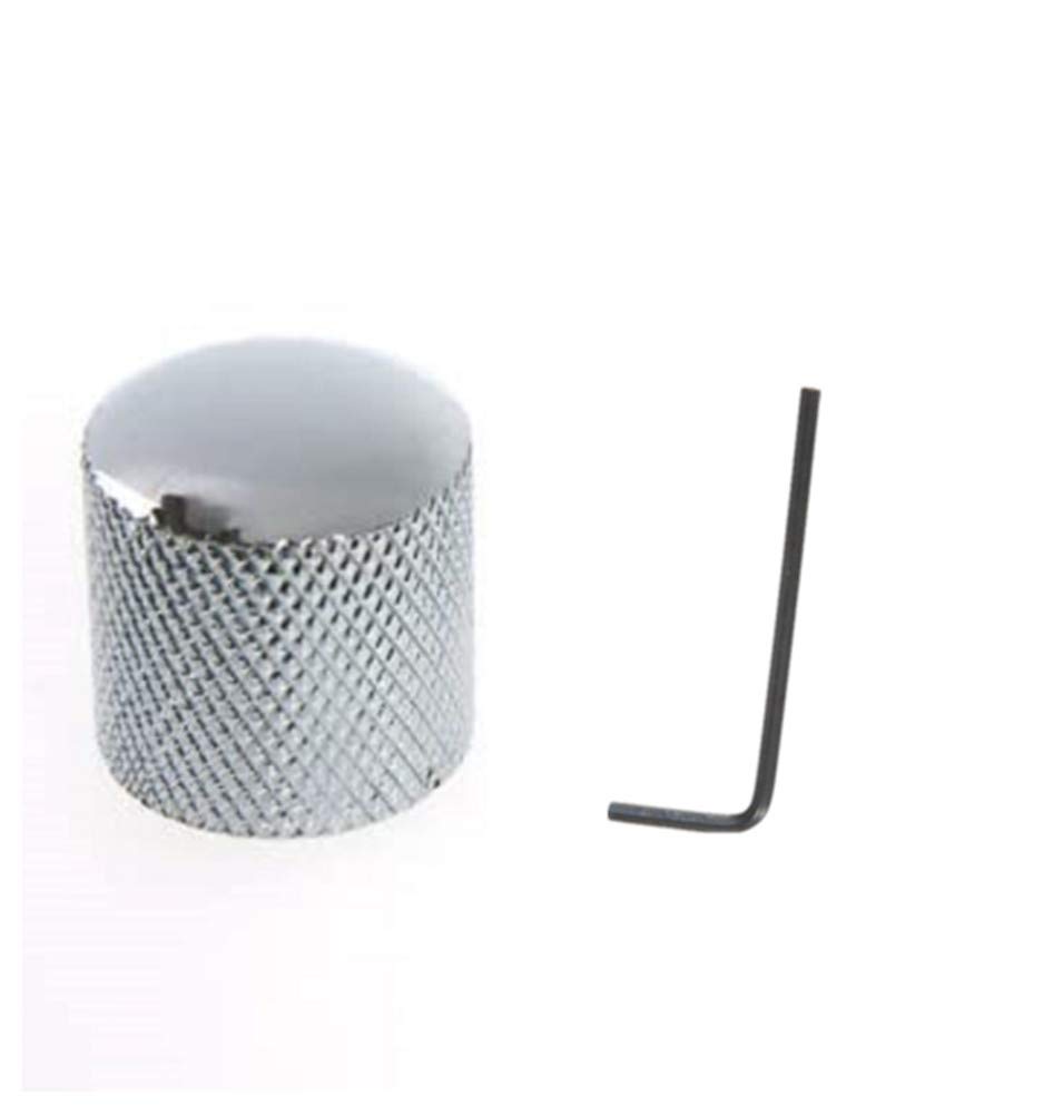 Chrome Metal Dome Knurled Bass Guitar Knobs with Wrench - Replacement Parts for Electric Guitar - Perfect for Tone Control & Customization (Silver)