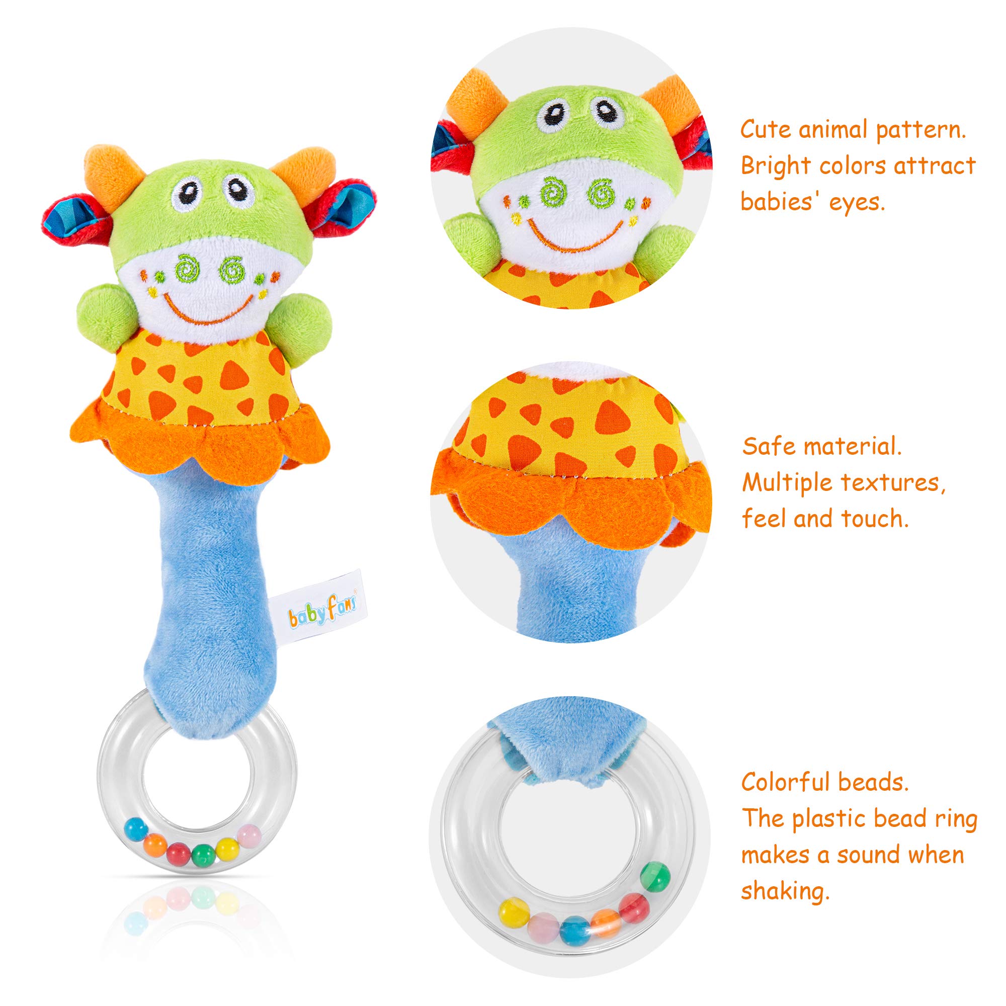 Baby Soft Rattles Toys for Newborns - Sensory Development Hand Grip Toys for Infants 0-6 Months | Perfect for Tummy Time, Teething & Early Learning Play