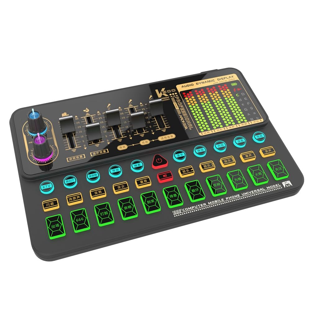 Socueny K500 Sound Effects Board - ABS Live Sound Card for Phone & Computer - Perfect for Streaming, Podcasting, and Gaming Audio Enhancement