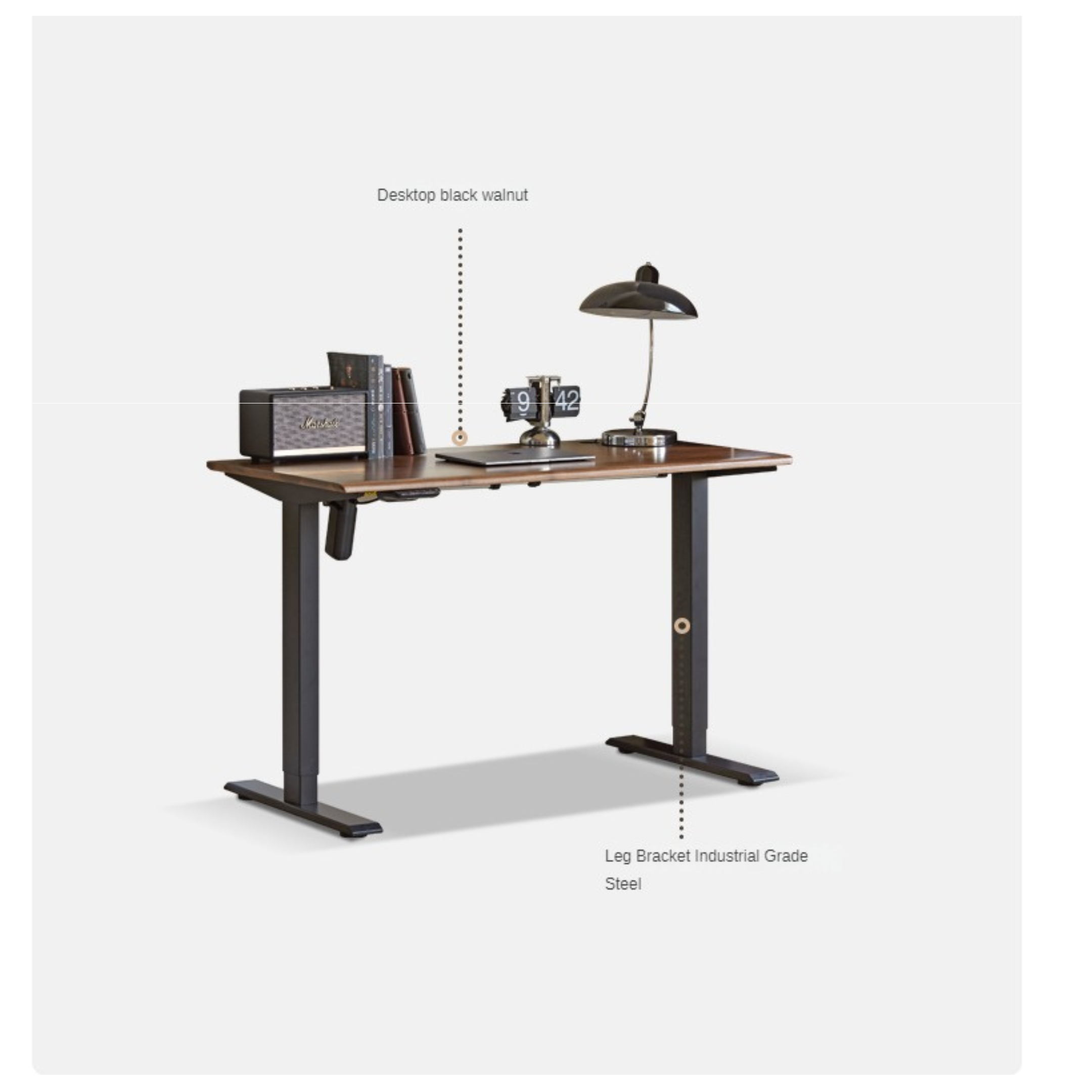 Premium Black Walnut Solid Wood Electric Standing Desk - Adjustable Height Home Office Desk for Work & Study | Ergonomic Workspace Solution for Professionals & Gamers